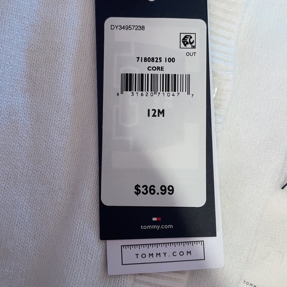 Tommy Hilfiger white butting down cardigan size 12 months - Picture 2 of 4
